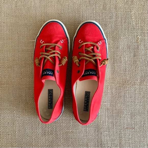 SPERRY TOP-SIDER Crest Canvas Slide On Sneakers Red Size 8 - Picture 8 of 14